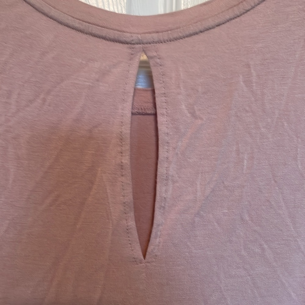 Women’s XL Halogen tank Sleeveless dusty Pink Top Keyhole back Scooped neck soft - Picture 6 of 8